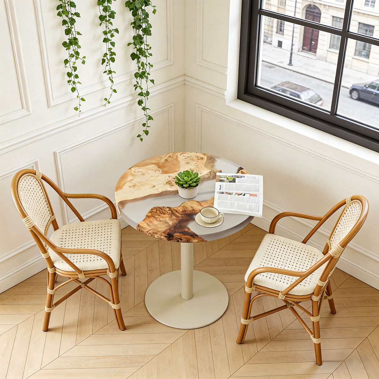 Elite Custom Poplar Round Epoxy Coffee Table ECT-119