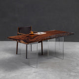 Elite Custom Organic Walnut & Pinecone - Filled Epoxy Dining Table ECT-37