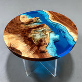 Elite Black Walnut Blue Ocean Epoxy Round Dinner Table ECT-253
