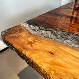 Elite Black Walnut and Clear Crystalline Epoxy Dining Table ECT-149