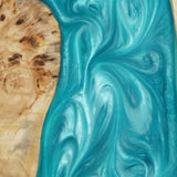 Elite Custom Poplar Wood and Blue-Green Resin Round Table ECT-82