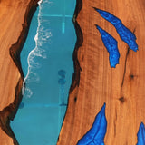 Elite Black Walnut & Blue River - Inspired Epoxy Dining Table ECT-51