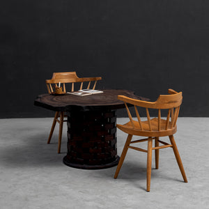 Elite Rustic Black Walnut Round Coffee Table with Live Edge EWT-31