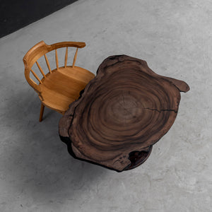 Elite Rustic Black Walnut Round Coffee Table with Live Edge EWT-31