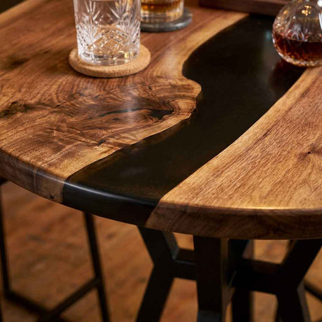 Round Black Epoxy Resin Home Bar Table ECT - 347 - Elitecustomtable