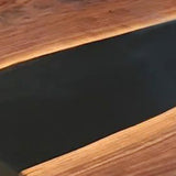 Custom Bevel trimming Black Epoxy Resin Conference Table