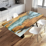 Custom Misty Green Gorge Olive & Epoxy Table ECT-19