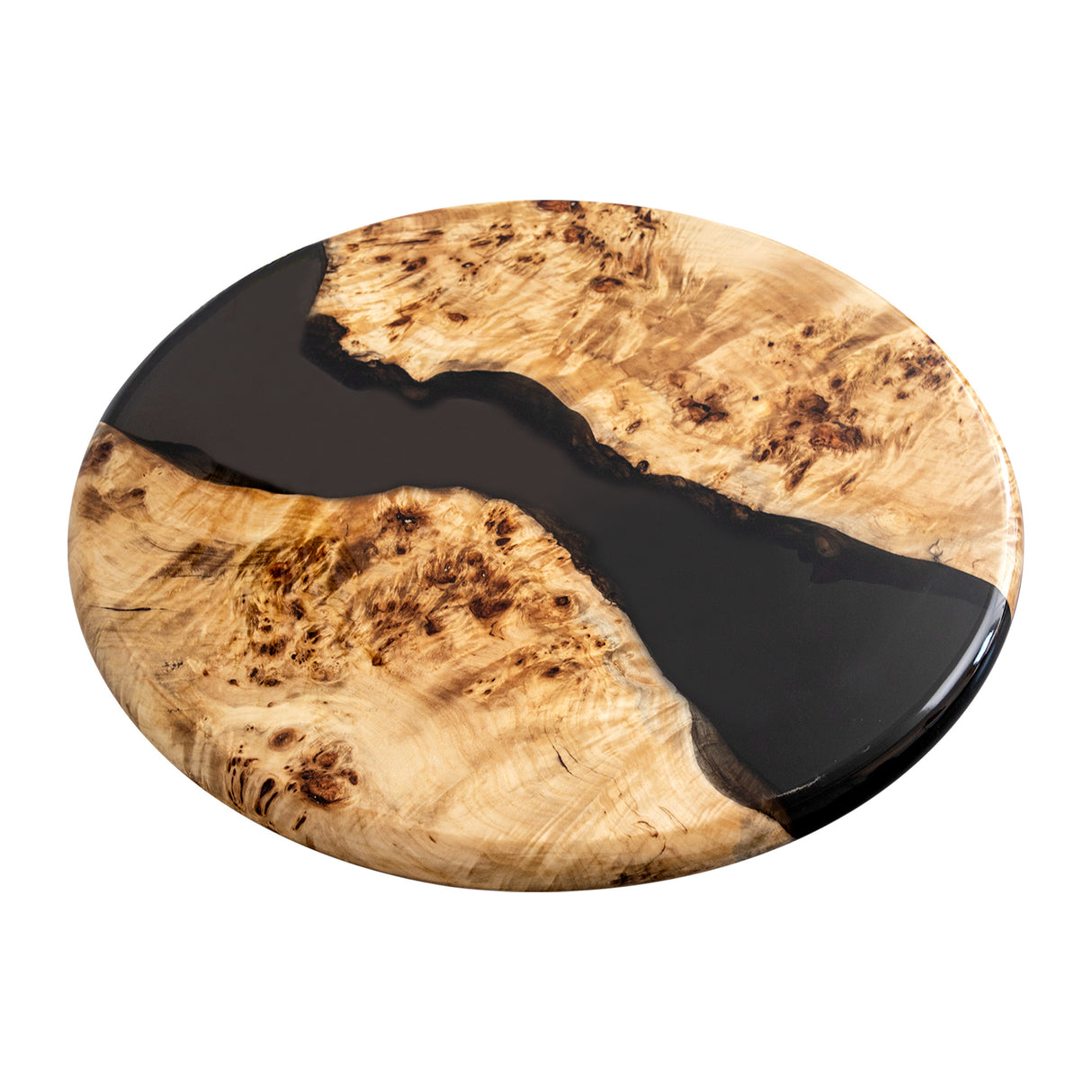Elite Artistic Poplar Wood & Black Transparent Epoxy Resin Coffee Round Table ECT-173