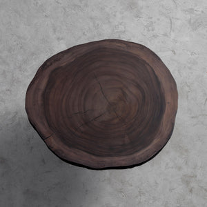 Elite Rustic Black Walnut Round Coffee Table with Live Edge EWT-32
