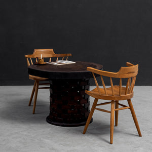 Elite Rustic Black Walnut Round Coffee Table with Live Edge EWT-32