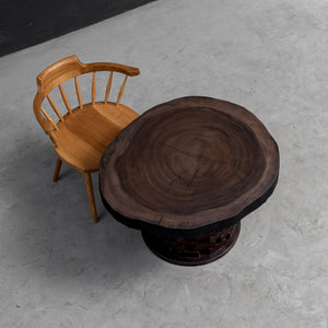 Elite Rustic Black Walnut Round Coffee Table with Live Edge EWT-32