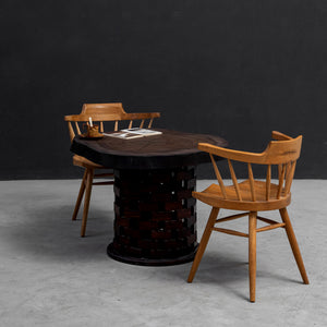 Elite Modern Black Walnut Round Coffee Table with Live Edge EWT-33