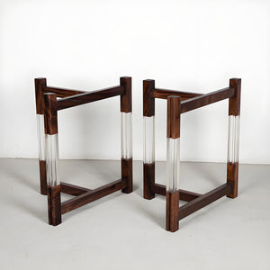 Wood and Acrylic T-Shaped Table Legs One-Pair ETL-26