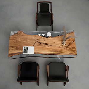 Elite Live Edge Olive Clear Epoxy Resin Table Tops 70.87"L x 31.3"W, EIT-33