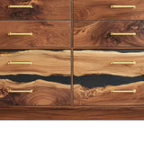 Elite Walnut Black Resin Gold-Accent 8-Drawer Dresser ECD-05