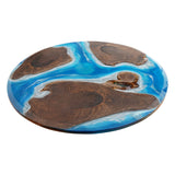 Elite Custom Round Black Walnut and Blue Resin Round Table ECT-81