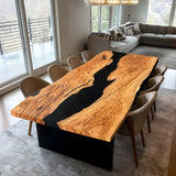 Elite Olive Wood & Black Resin Conference & Office & Dining Table ECT-203