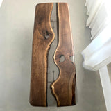 Elite Black Walnut Wood & Black - Gray Transparent Epoxy Resin Dining Table ECT-158