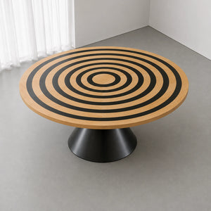 Ash Black Epoxy Ring Round Dining Table | ECT-385