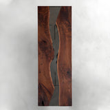 Elite Black Walnut Transparent Black Epoxy River Table 29.88"Wx87" L, EIT-06