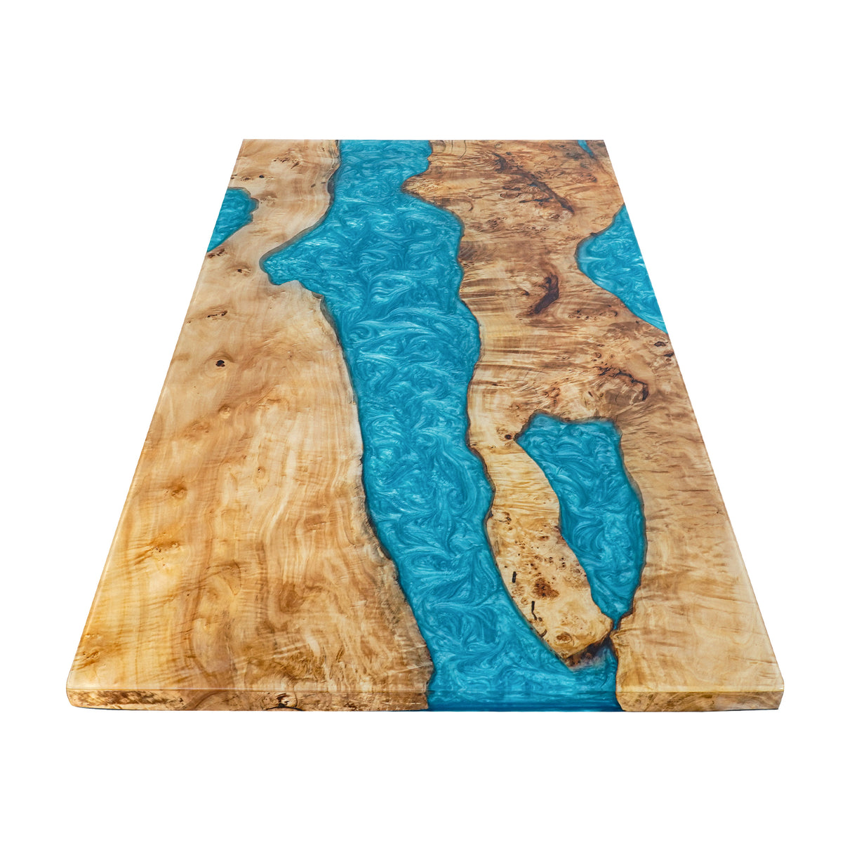 Elite Custom Premium Poplar Peacock Blue Epoxy Dining Table ECT-101