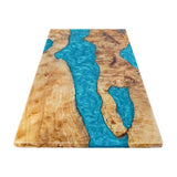 Elite Custom Premium Poplar Peacock Blue Epoxy Dining Table ECT-101