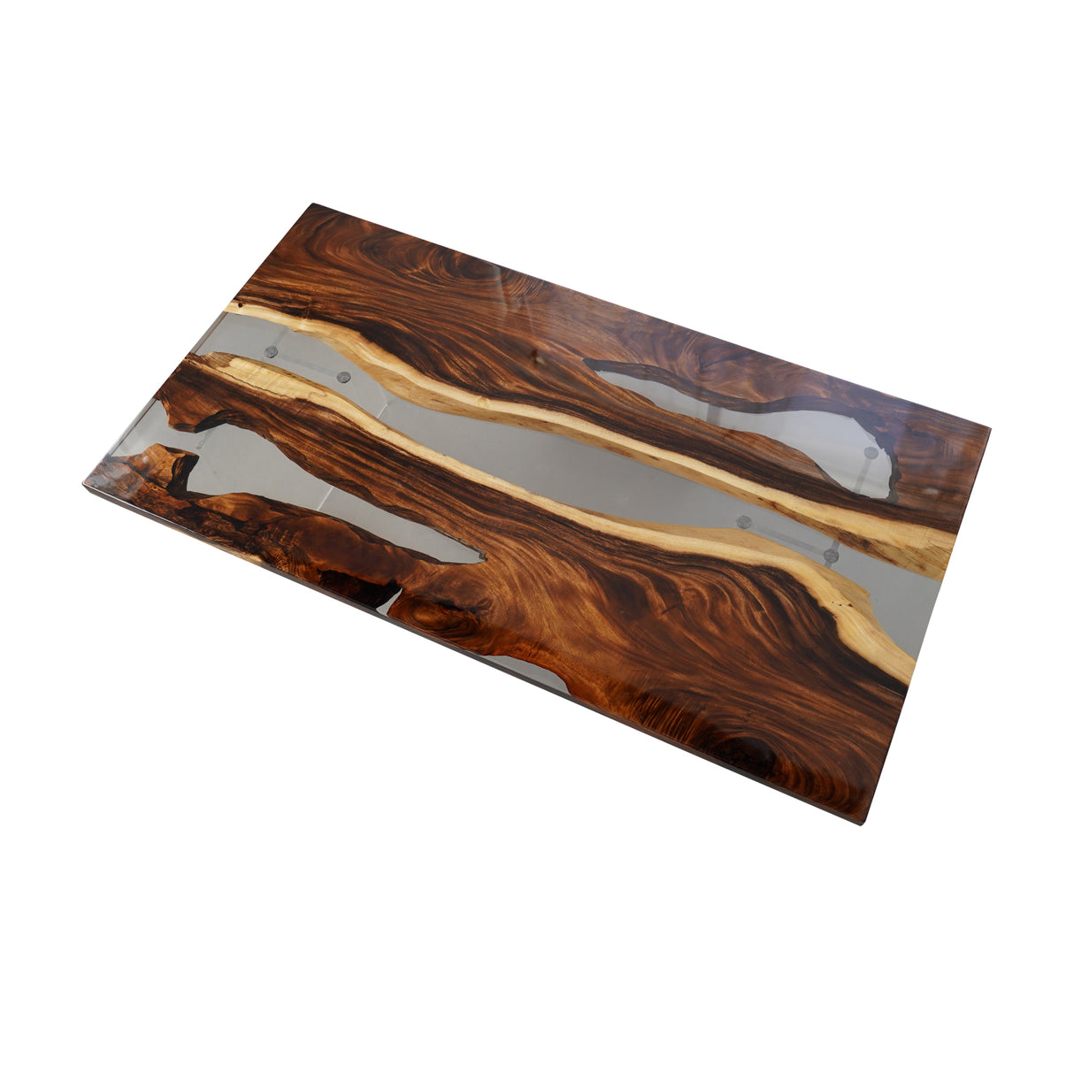 Elite Custom Dining Room Walnut Wood Table with Transparent Resin ECT-115