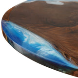 Elite Custom Round Black Walnut and Blue Resin Round Table ECT-81