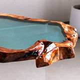 Elite Golden Camphor Wood with Transparent Epoxy Resin Coffee Table ECT-181
