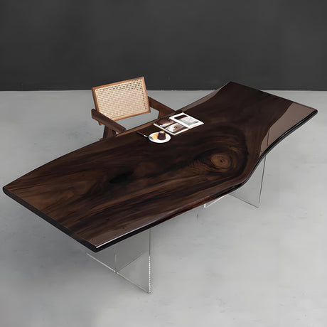 Elite Walnut Live Edge Clear Epoxy Table 38.58"Wx90.55"L, EIT-31