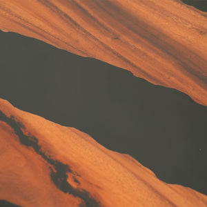 Elite Bevel - Edge Walnut Dining Table with Irregular Black Resin 72.05''L×30.31''W, EIT-36