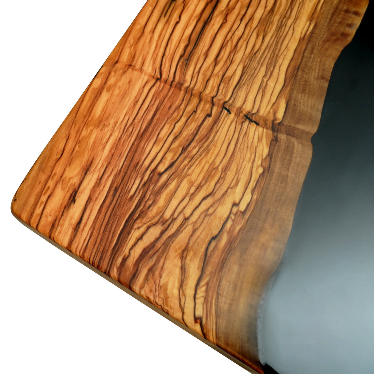 Elite Custom Modern Black Epoxy Inlaid Olive Wood Dining & Conference Table ECT-95