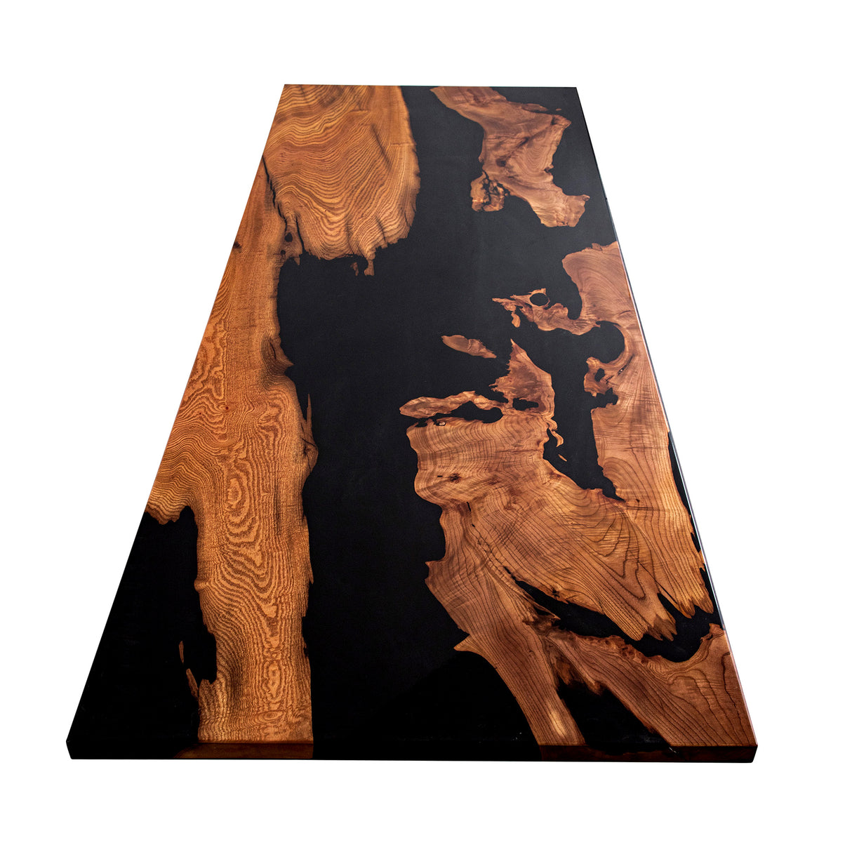 Elite Olive Wood & Black Resin River - Style Dining & Conference Table ECT-213