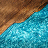 Elite Black Walnut Dining Table with Glazed Blue Epoxy Resin ECT-79