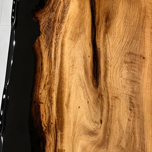 Custom Straight Edge Olive Wood Black Epoxy Resin Conference Table | ECT-401