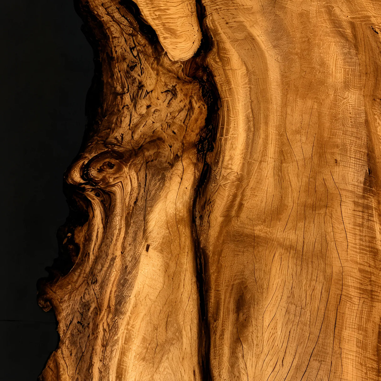 Custom Straight Edge Olive Wood Black Epoxy Resin Conference Table | ECT-401