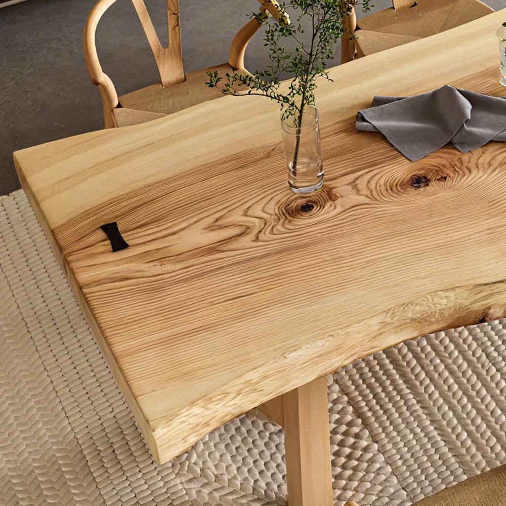 Custom Ash Wood Slab Live Edge Dining Table EWT-04