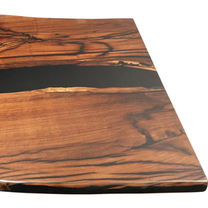 Elite Live - Edge Black Walnut Dining Table with Black Resin Inlay 144‘’L×42''W, EIT-11