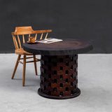 Elite Rustic Black Walnut Round Coffee Table with Live Edge EWT-28