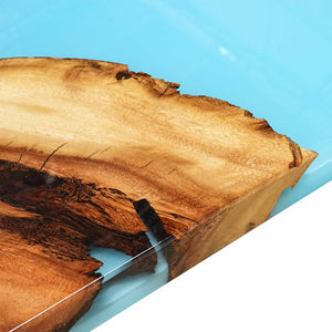 Elite Straight - Edge Walnut Dining Table with Blue Ocean Wave Resin 72"L×48"W EIT-20