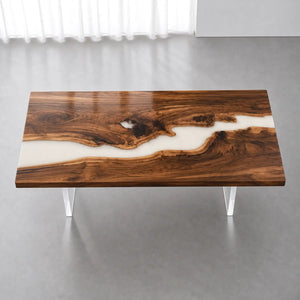 Custom Olive White Epoxy Resin Conference Table | ECT-426