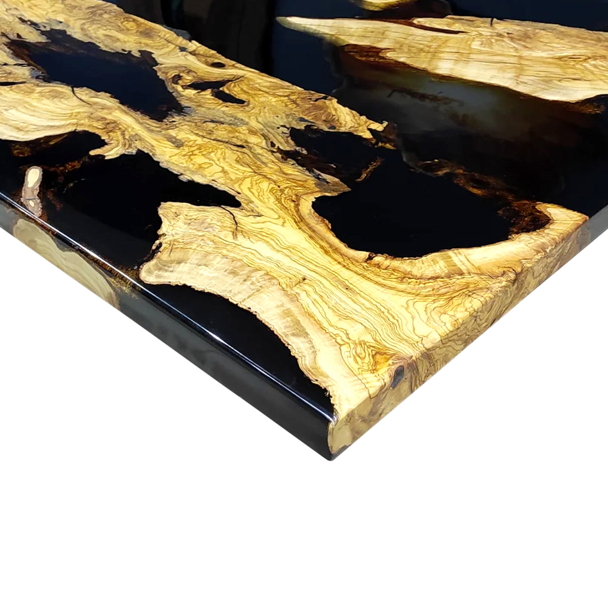 Elite Olive Wood & Black Epoxy Resin Conference & Dining Table ECT-209