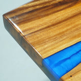 Elite Walnut Wood with Wood - Stream Stones Epoxy Resin Dining Table ECT-180