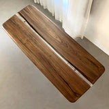 Elite Two-Piece Black Walnut & Transparent Epoxy Resin Dining Table ECT-159