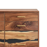 Elite Walnut Black Resin Gold-Accent 8-Drawer Dresser ECD-05