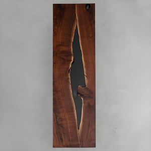 Elite Black Walnut Wood Transparent Black Epoxy Resin Table 31.88"Wx107.48"L, EIT-26