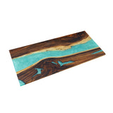 Elite Custom Walnut Resin Dining Table with Turquoise Resin Vein ECT-86