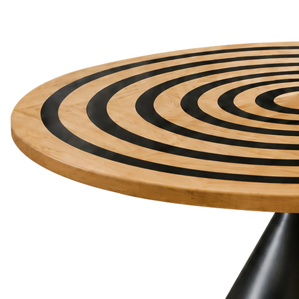 Ash Black Epoxy Ring Round Dining Table | ECT-385