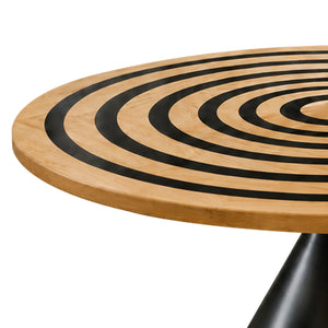 Ash Black Epoxy Ring Round Dining Table | ECT-385