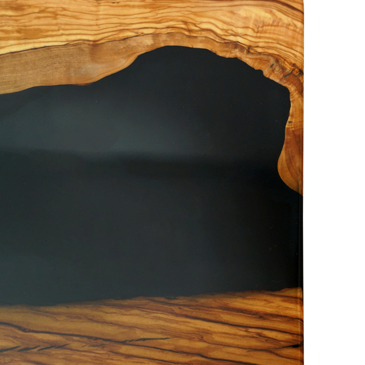 Elite Custom Modern Black Epoxy Inlaid Olive Wood Dining & Conference Table ECT-95
